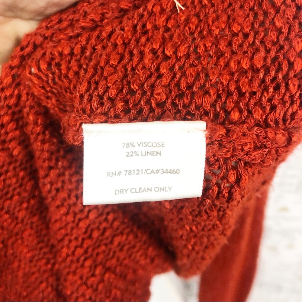 Eileen Fisher Open Weave Rust Sweater Large - image 4